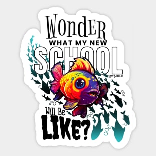 New School Fish Sticker